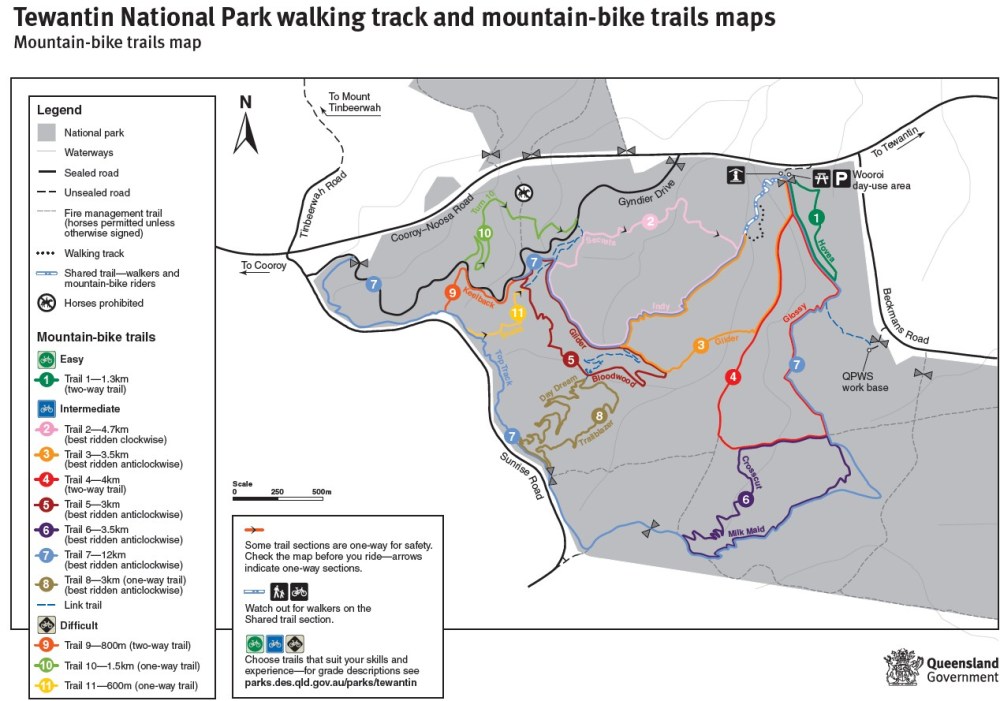Wooroi Mountain Bike Park Trails Map 