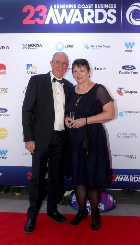 Stuart and Tracey, owners of ecoTekk Sunshine Coast, at the 2023 Sunshine Coast Business Awards Gala dinner